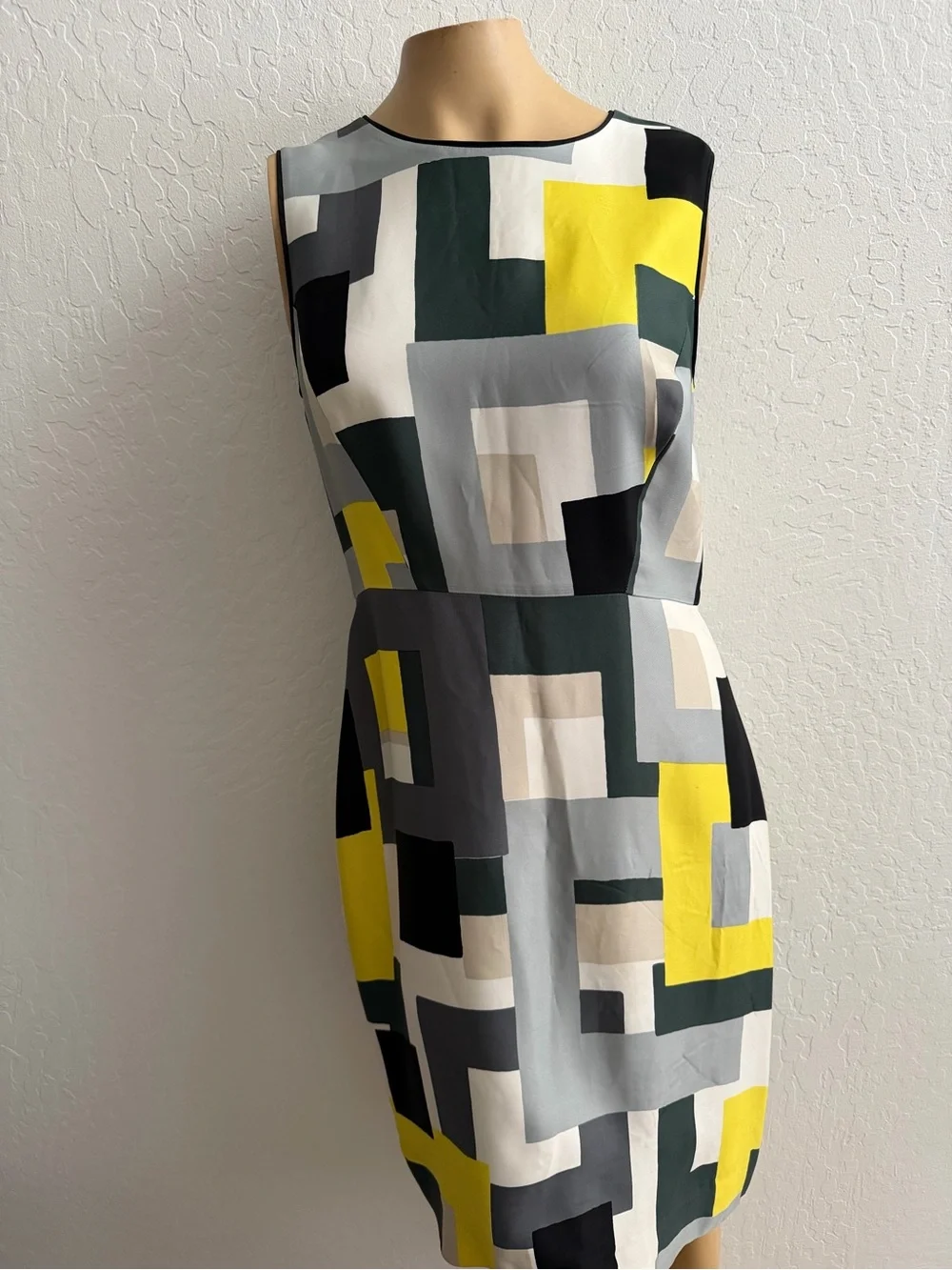 KATE SPADE Geometric Print Sleeveless Knee-Length Sheath Dress